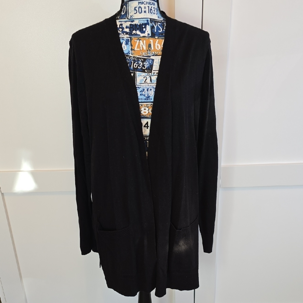 Matty M Classic Black Open Cardigan
